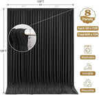 40x10FT Backdrop Curtains with Rod Pockets - Wrinkle Free Photo Stage Backdrop 8 Panels Curtains Drapes for Photography Wedding Party Baby Shower Decorations (Black) - Image 2