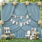 20x10ft Dusty Blue Backdrop Curtains for Wedding Parties Wrinkle Free Blue Curtains Photo Backdrop Drapes for Photography Birthday Baby Shower Soft Fabric Party Backgournd for Photoshoot - Image 4