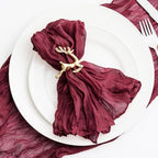 60 Pack Burgundy Cheesecloth Napkins Washable 21x21 Inches Burgundy Cloth Napkins Set of 60 Dinner Table Napkins for Wedding Bridal Baby Shower Rustic Boho Cotton Gauze Summer Party Table Decor - Image 6