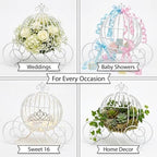 White Wire Cinderella Coach Carriage Centerpiece, 13.65" - Image 6