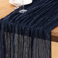 DeZerlor Navy Blue Cheesecloth Table Runner 1 Pack Christmas Runner by DeZerlor