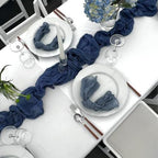Showgeous 16 Pack Navy Blue Cheesecloth Table Runner 17 x 108 Inch - Image 7