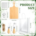 37 Pcs Baby Shower Game Prizes for Winners 6 Sets Baby Shower Prizes for Game Player with Bamboo Cheese Board Oak Cutlery Placemats Tags Bags - Image 2