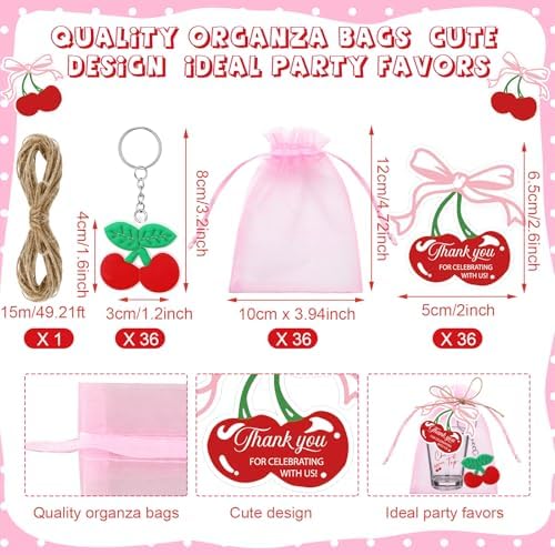 Roshtia 36 Set Cherry Bow Baby Shower Favors for Guests - Image 3