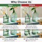 SUPMIND Glass Bud Vase Set, 16pcs Green Small Flower Vases for Centerpieces - Image 6