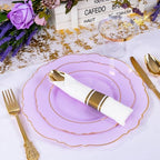 Liacere 350PCS Purple Plastic Plates - Disposable Lavender Plates 50guest Plastic Dinnerware include 100Light purple Plates,50Pack Pre Rolled Napkins Silverware 50Cups for Wedding & Party - Image 4