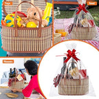 Tioncy 6 Set Woven Bamboo Gift Baskets with Handles Empty,Yellow - Image 5