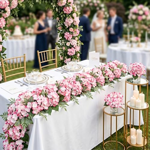 Auihiay 64Pcs Hydrangea Artificial Flowers Bulk, Faux Hydrangeas Heads - Image 6