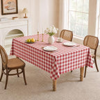 Gingham Tablecloth Rectangle Table, Cotton Linen Fabric Picnic Checkered Table Cloth Farmhouse Washable Wrinkle Free Buffalo Plaid Table Cover for Outdoor Birthday Party, Red, 60x90 - Image 3