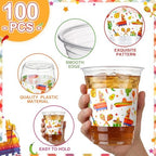 100 Pcs Fiesta Plastic Cups, 12 oz Mexican Disposable Clear Plastic Drinking Cups Bulk for Mexican Independence Day, Fiesta, Cinco De Mayo, Taco Birthday Party Decoration Supplies - Image 2