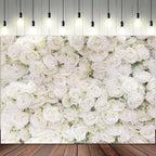 12x10ft Flower Backdrop White Rose Floral Photography Background Engagement Ceremony Bridal Shower Wedding Party Banner Decorations Kids Birthday Newborn Baby Shower Portrait Photo Booth Prop - Image 2