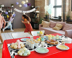 Oudain 222 Pcs Cow Dinnerware Set for 20 Guest Cow Tablecloth Plates and Napkins Cowgirl Party Decorations Cowboy Table Runner Plastic Black White Party Supplies(Black, White, Red,Classic) - Image 7