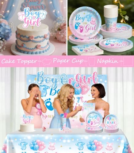 299Pcs Gender Reveal Decorations, All-in-One Decor Set for 25 Guests - Image 5