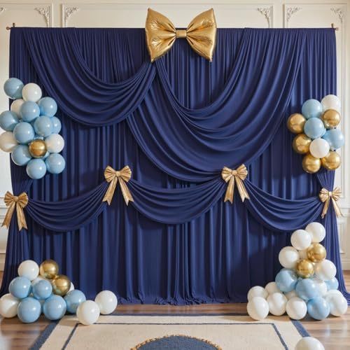 30x12ft Navy Blue Backdrop Curtains, Navy Blue Drapes for Backdrop Draping Fabric for Wedding Party Bridal Baby Shower Prom Birthday Graduation 5x12FT, 6 Panels - Image 7