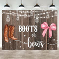 20x10ft Gender Reveal Backdrop Boots or Bows Photography Background Glitter Dot Star Rustic Wood Board Cartoon Baby Shower Banner Decorations Newborn Boy Girl Birthday Party Photo Booth Prop by ASDCXZ