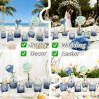 Clear Gradient Blue Glass Bud Vase Set of 24 Pcs,Small Bud Vases in Bulk,Glass Crystal Flower Vases Table Centerpieces for Party Event Wedding Decor Baby Shower Decorations (Gradient Blue, 24 Pcs) - Image 6