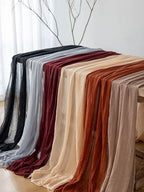 10Pcs Coffee Cheesecloth Table Runner 120 Inches for Party Boho Home Decor - Image 6