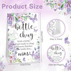 Trelaco 12 Pcs Baby Shower Bottle Chug Game, Butterfly, Purple - Image 2