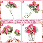 Zeyune 12 Sets Mason Jar Flowers Centerpiece Table Decorations,Hot Pink - Image 2