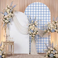 Tegeme 2 Set Gingham Arch Backdrop Cover 7.2ft 6.6ft Arch Cover, Blue,White by Tegeme