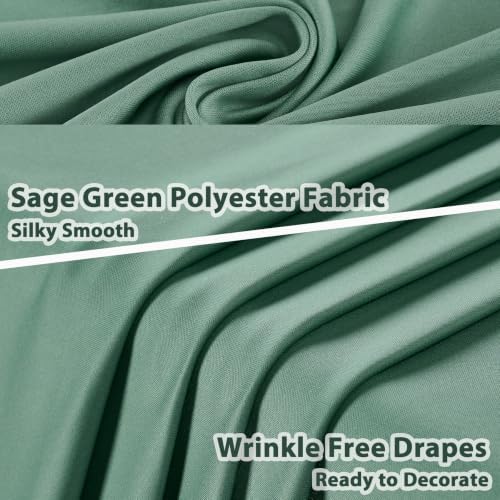 20×10 Sage Green Curtains for Wedding Party Backdrop Decor-4 Panels 5×10ft - Image 3