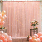 10x8ft Peach Tulle Backdrop Curtain with Lights String for Parites, Sheer Backdrop Drapes for Wedding Baby Shower Birthday Party Photo Shoot Decorations - Image 7
