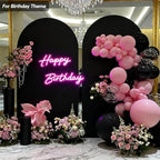 8 FT Arch Backdrop Cover, Wedding Black Arch Covers Stretchy Backdrop Spandex Fitted for Chiara Stand Birthday Baby Shower Party Ceremony Decoration Black 8FT - Image 2
