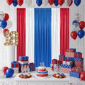 USA Backdrop Curtain 15ftx10ft - Red White Blue Wrinkle Free Satin Drapes by SoarDream