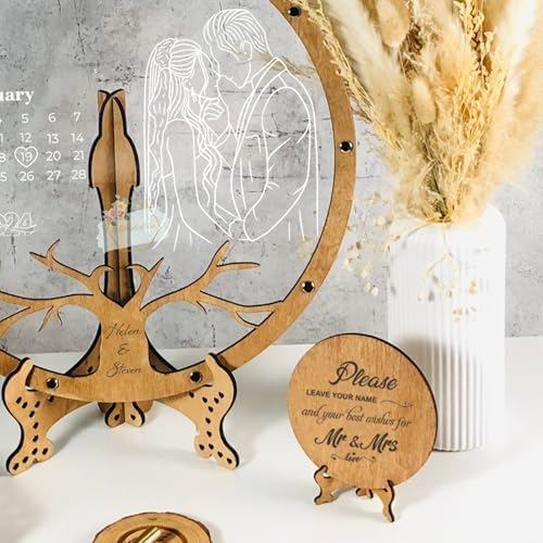 Wedding Guest Book Alternative, Rustic Wooden Tree Drop Box Frame Sign in - Image 2