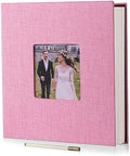 HoneyTolly Large Photo Album Self Adhesive, DIY Scrapbook Album for 3x5 4x6 8x10 Pictures, 60 Pages Linen Cover Memory Book, Ideal Gift for Family Wedding Baby Christmas Anniversary(Pink) by HoneyTolly