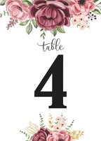 Purple Flower Table Cards Number 1-75 Double Sided For Wedding Reception Event Party Baby Shower Birthday 4x6, AT-TABLE-CARD-881 by Unknown