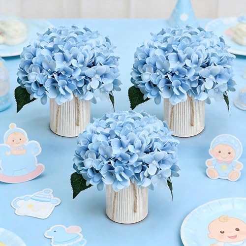 Pastel Blue Flower Table Centerpieces - Set of 6 - Image 2
