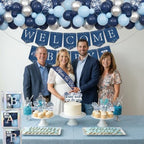 A Little Denim Baby Is On The Way Baby Shower Decorations Kit Includes Backdrop Banner Balloon Boxes Mom To Be Sash Cake Toppers 75 Balloons Denim And Diamond Gender Reveal Decor for Boy - Image 4