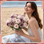 Geosar 24 Bundles Artificial Peonies Flowers,Dusty Rose - Image 5