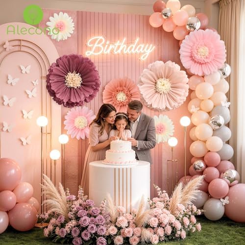 Alecono 6 Pcs Giant Paper Flowers Decorations for Wall(31" 24" 20") - Image 4