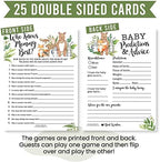 25 Woodland Who Knows Mommy Best, Baby Prediction And Advice Cards, 25 Word Scramble For Baby Shower, True Or False, 25 Trivia Baby Shower Game, Find The Guest - 6 Double Sided Cards Baby Shower Ideas - Image 7