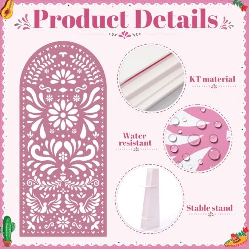 Gerrii 6 ft Cielito Lindo Arch Backdrop, All-in-one Stand up, Pink - Image 3