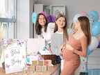 Purple Butterfly Baby Shower Decorate a Block Game Set 79 Pieces,Baby Shower Blocks for Gender Reveal Games, Includes 54 Blank Baby Building Blocks, 24 Watercolor Markers, 1 Baby Shower Game Sign,4 - Image 5