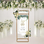Wedding Sign Stand,Poster Holder for Display, Gold 4.9Ft Height Welcome Sign Frame for Wedding, Restaurant or Business - Image 5