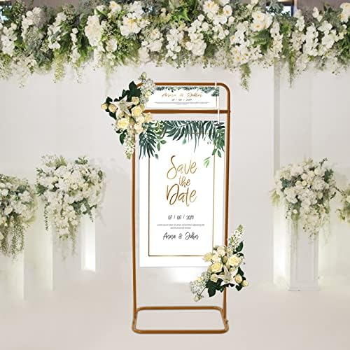 Wedding Sign Stand,Poster Holder for Display, Gold 4.9Ft Height Welcome Sign Frame for Wedding, Restaurant or Business - Image 5