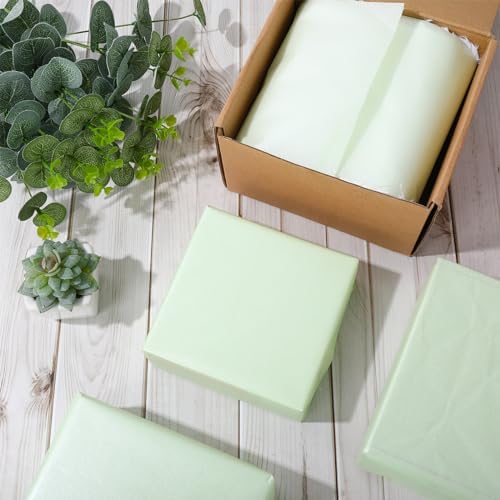 JarThenaAMCS 600 Sheets Green Tissue Paper Metallic Gift Wrapping Paper Solid Color Decorative Art Tissue for DIY Crafts Baby Shower Wedding Birthday Party Home Decor, 14 x 20 Inch - Image 4