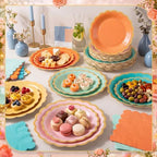 Zhehao 150 Pcs Coral Paper Plates Napkins Serves 50 - Image 2
