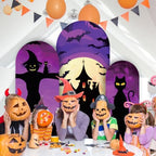 3 Pcs Halloween Arch Cover 4ft, 5ft, 6ft Arch Covers Stretchy Backdrop Skeleton Ghost Bat Horror Style Backdrop Cover for Halloween Party Photo Background Arch Stand Stretchy Decoration - Image 7