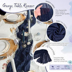 18 Pack Navy Blue Cheesecloth Table Runner 17x108 Inches Boho Home Decor - Image 3