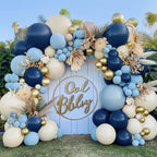 Navy Blue Gold Double Stuffed Balloon Garland Different Sizes 18In 12In 5In Pastel Balloon Arch Kit For Baby Shower Wedding Gender Reveal Birthday Party Decorations - Image 2