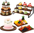 Teenyyou 5 Pcs Wood Dessert Table Display Set Cupcake Stand, Dark Color by Teenyyou