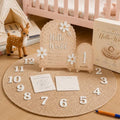 Baby Announcement Sign – Monthly Milestone Signs - Gift Registry By Name, 3D Wooden Baby Welcome Sign with Sweet Floral Accents, Monthly Milestone Numbers for Nursery Memories, Hospital Newborn Photos by Unknown