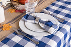 DII Buffalo Check Collection, Classic Farmhouse Tablecloth, 70" Round, Navy & Cream - Image 3