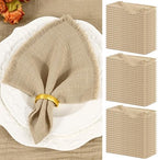Showgeous 60 Pack Caramel Cloth Napkins with Fringe, 16x16 inch 100% Cotton by Showgeous