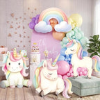 4 Pcs Large Unicorn Party Decorations, Rainbow Unicorn Cardboard Cutouts, Birthday Decoration for Girls Baby Shower Photo Booth Backdrop Party Supplies - Image 2